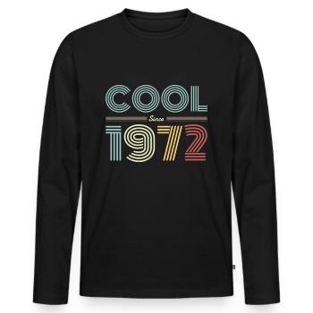1972 birthday present built in year of birth 72 - Men's Premium Organic Long Sleeve Shirt - black - Front - Nico (187cm)