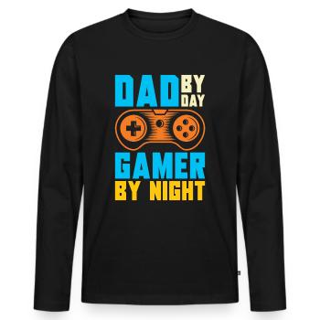 Gamer Gaming Jeux vidéo Jeux vidéo - T-shirt manches longues Premium bio Homme - noir - Devant - Nico (187cm)