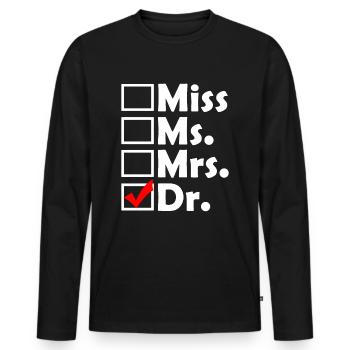 Doctor Doctor Specialist physician - Men's Premium Organic Long Sleeve Shirt - black - Front - Nico (187cm)
