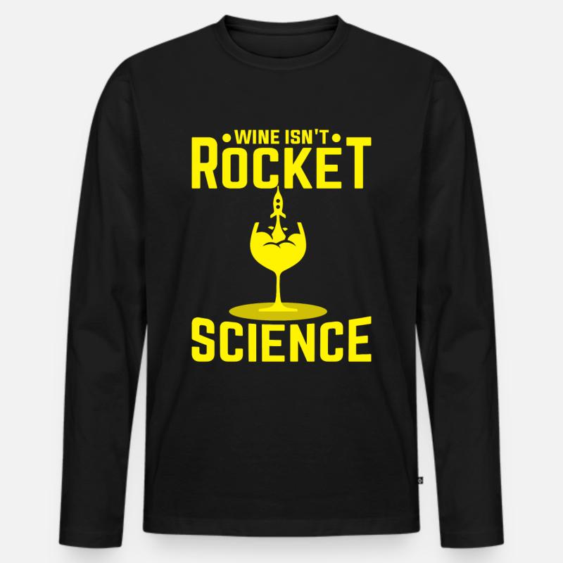 Wine Rocket Science - Männer Premium Bio Langarmshirt - Schwarz
