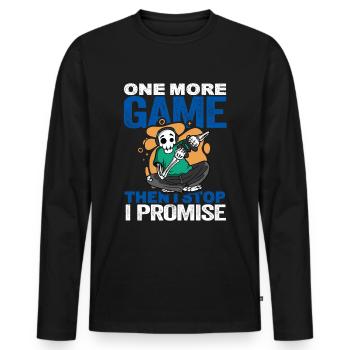 Gamer Gaming Jeux vidéo Jeux vidéo - T-shirt manches longues Premium bio Homme - noir - Devant - Nico (187cm)
