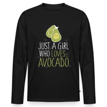 Avocado - Männer Premium Bio Langarmshirt - Schwarz - Vorne - Nico (187cm)