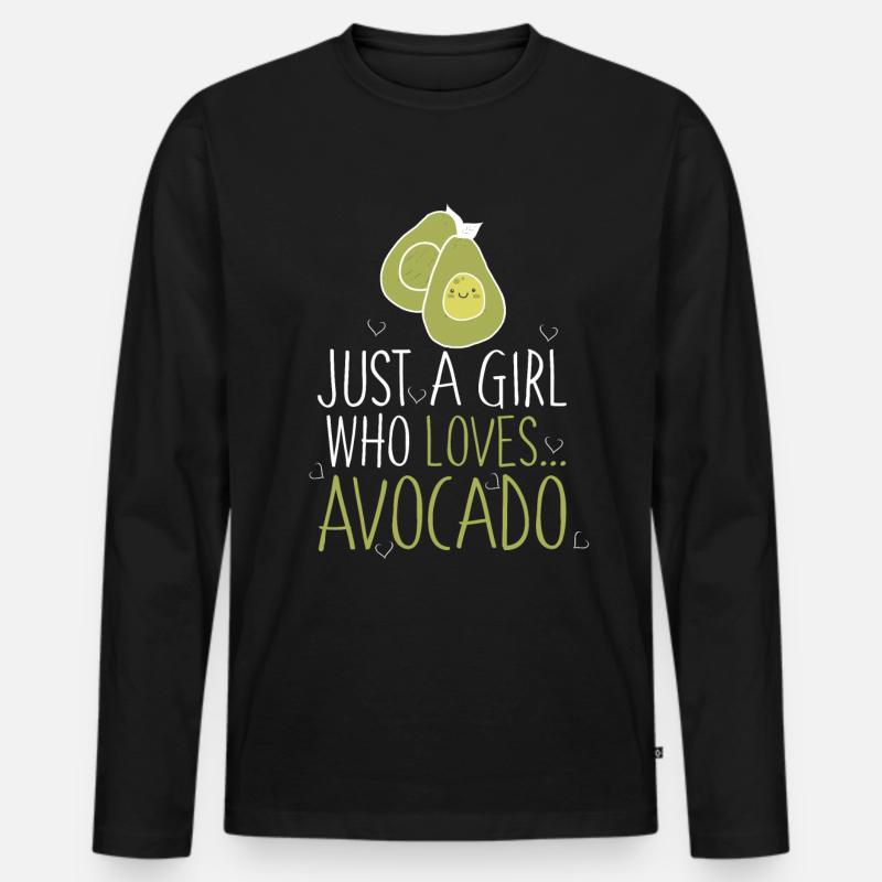 Avocado - Männer Premium Bio Langarmshirt - Schwarz