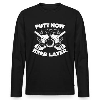 Golf Golfer Golfer Golfer Golf Course - Men's Premium Organic Long Sleeve Shirt - black - Front - Nico (187cm)