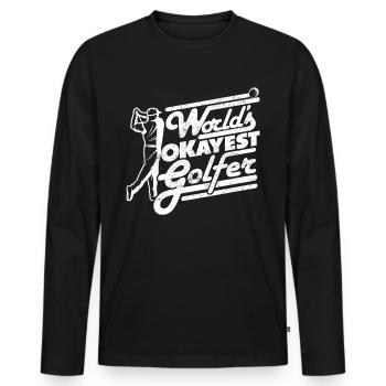 Golf Golfer Golfer Golfer Golf Course - Men's Premium Organic Long Sleeve Shirt - black - Front - Nico (187cm)