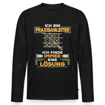 Praxisanleiter lustiger Spruch - Männer Premium Bio Langarmshirt - Schwarz - Vorne - Nico (187cm)