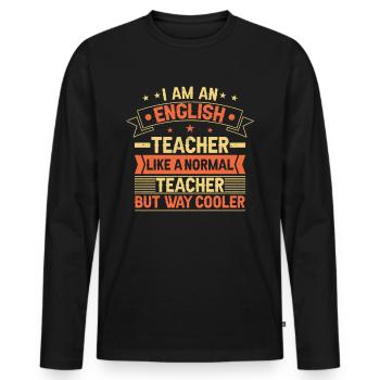 Englisch Lehrer - Männer Premium Bio Langarmshirt - Schwarz - Vorne - Nico (187cm)