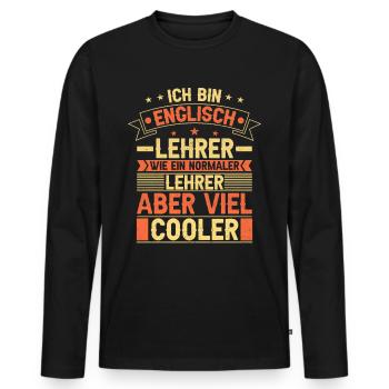 Englisch Lehrer - Männer Premium Bio Langarmshirt - Schwarz - Vorne - Nico (187cm)