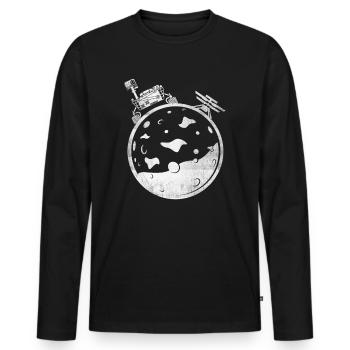 Mars Planet Weltraum Raumfahrt - Männer Premium Bio Langarmshirt - Schwarz - Vorne - Nico (187cm)