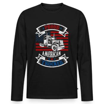 Camion routier camion routier - T-shirt manches longues Premium bio Homme - noir - Devant - Nico (187cm)