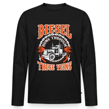 Camion routier camion routier - T-shirt manches longues Premium bio Homme - noir - Devant - Nico (187cm)