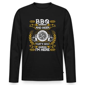Grillen Grillmeister BBQ Barbecue Roi - T-shirt manches longues Premium bio Homme - noir - Devant - Nico (187cm)