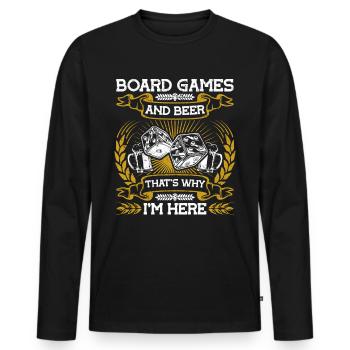 Brettspiel - Männer Premium Bio Langarmshirt - Schwarz - Vorne - Nico (187cm)
