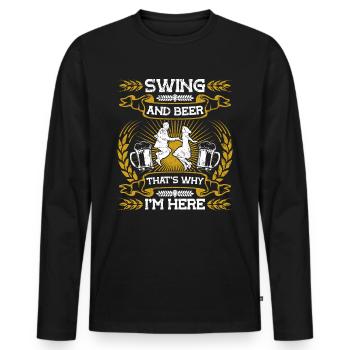 Tanzen Tänzer Tanz - Männer Premium Bio Langarmshirt - Schwarz - Vorne - Nico (187cm)