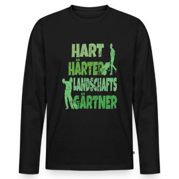 Landschaftsgärtner Gärtner Gartenarbeit Geschenke - Männer Premium Bio Langarmshirt - Schwarz - Vorne - Nico (187cm)