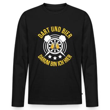 Dart Darter Dartsport - Männer Premium Bio Langarmshirt - Schwarz - Vorne - Nico (187cm)