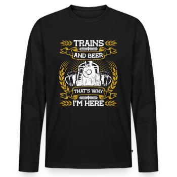 Railway Railway Train Train Train Driver - Men's Premium Organic Long Sleeve Shirt - black - Front - Nico (187cm)