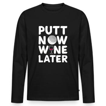 Golf Golfer Golfer Golfer Golf Course - Men's Premium Organic Long Sleeve Shirt - black - Front - Nico (187cm)