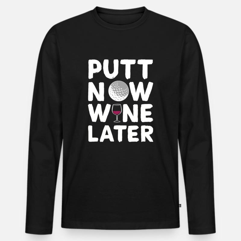 Golf Golfer Golfspieler Golfen Golfplatz - Männer Premium Bio Langarmshirt - Schwarz