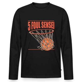 Basketteur - T-shirt manches longues Premium bio Homme - noir - Devant - Nico (187cm)