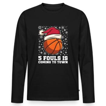 Basketteur - T-shirt manches longues Premium bio Homme - noir - Devant - Nico (187cm)