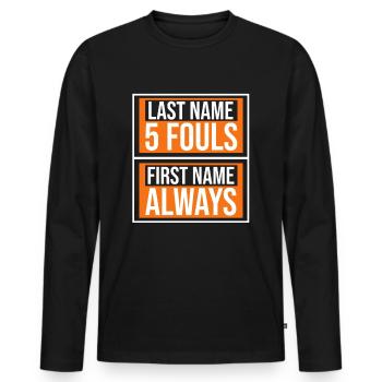 Basketteur - T-shirt manches longues Premium bio Homme - noir - Devant - Nico (187cm)