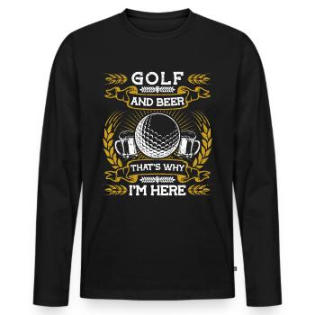 Golfeur Golf golf golf golf - T-shirt manches longues Premium bio Homme - noir - Devant - Nico (187cm)