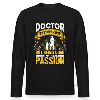 Doctor Doctor Specialist Physician - Men's Premium Organic Long Sleeve Shirt - black - Front - Nico (187cm)