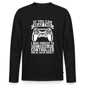 Gamer Gaming Jeux vidéo Jeux vidéo - T-shirt manches longues Premium bio Homme - noir - Devant - Nico (187cm)