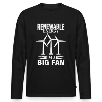 Renewable Energy - Wind Power - Männer Premium Bio Langarmshirt - Schwarz - Vorne - Nico (187cm)