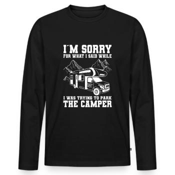 Feu de camp - T-shirt manches longues Premium bio Homme - noir - Devant - Nico (187cm)