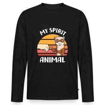 Frettchen - Männer Premium Bio Langarmshirt - Schwarz - Vorne - Nico (187cm)