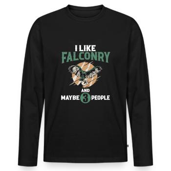 Élevage de faucons - T-shirt manches longues Premium bio Homme - noir - Devant - Nico (187cm)