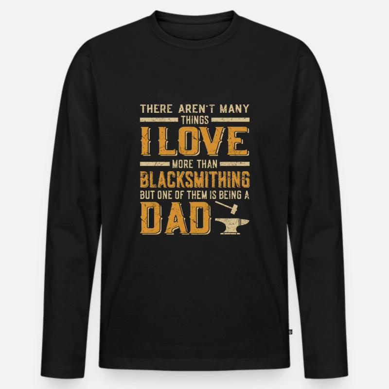 Schmied - Männer Premium Bio Langarmshirt - Schwarz