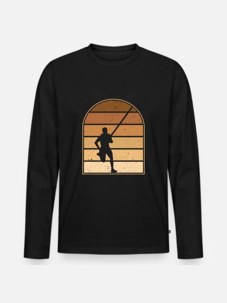 Pole vaulter - Men's Premium Organic Long Sleeve Shirt - black