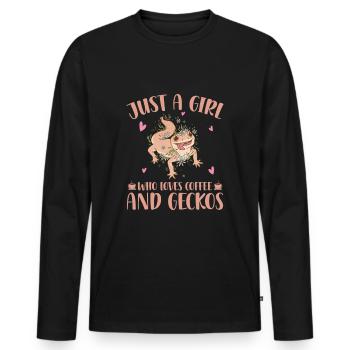 Gecko - Men's Premium Organic Long Sleeve Shirt - black - Front - Nico (187cm)