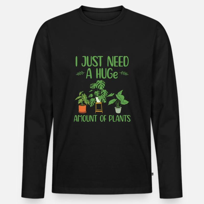 Zimmerpflanzen - Männer Premium Bio Langarmshirt - Schwarz