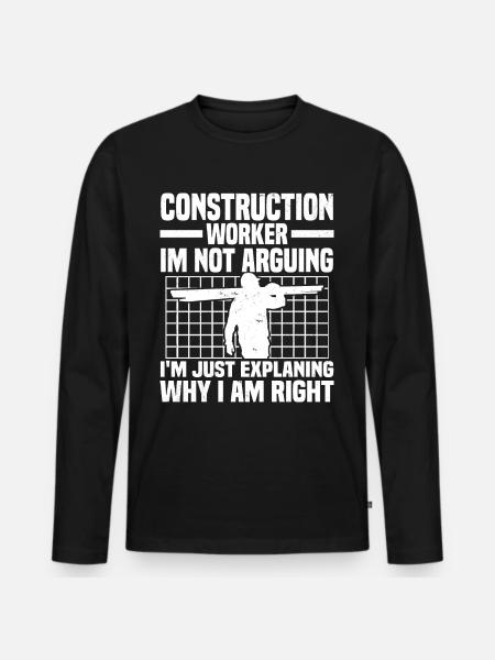 Construction worker - Men's Premium Organic Long Sleeve Shirt - black