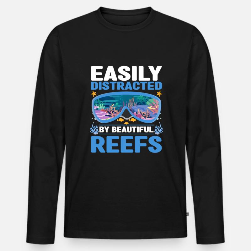 Tauchen - Männer Premium Bio Langarmshirt - Schwarz