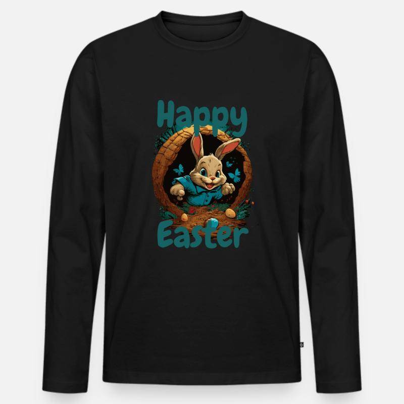 happy Easter Easter in the Easter basket Easter Men's Premium Organic Long Sleeve Shirt