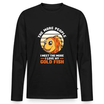Goldfish - Men's Premium Organic Long Sleeve Shirt - black - Front - Nico (187cm)