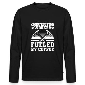 Handwerker - Männer Premium Bio Langarmshirt - Schwarz - Vorne - Nico (187cm)