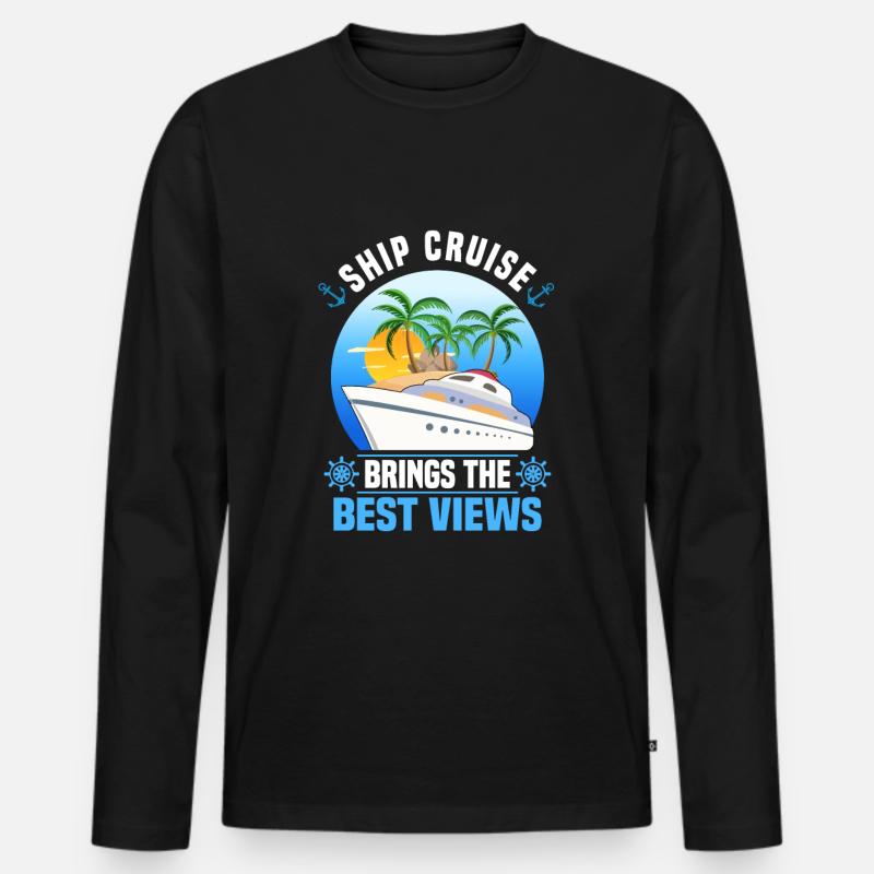 Kreuzfahrtreise - Männer Premium Bio Langarmshirt - Schwarz