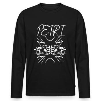 Fist Bump Petri Angler Angeln Petri Heil Anglerin - Männer Premium Bio Langarmshirt - Schwarz - Vorne - Nico (187cm)