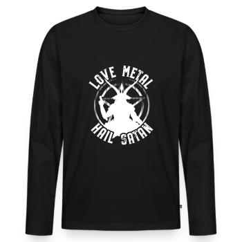 Satanism Gifts | Satan Satanist Pentagram - Men's Premium Organic Long Sleeve Shirt - black - Front - Nico (187cm)