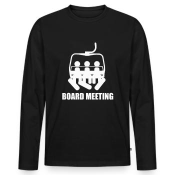 Planche, Réunion, Snowboard, Remonte-pente, Piste, Vacances d’hiver - T-shirt manches longues Premium bio Homme - noir - Devant - Nico (187cm)