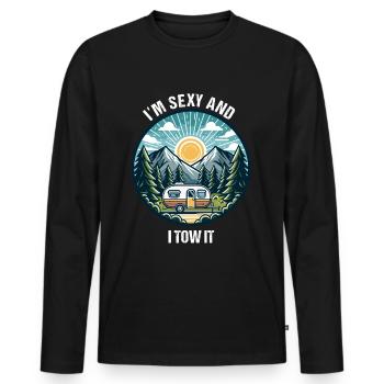 Caravan Motorhome Caravan Camper Fun Holiday - Men's Premium Organic Long Sleeve Shirt - black - Front - Nico (187cm)