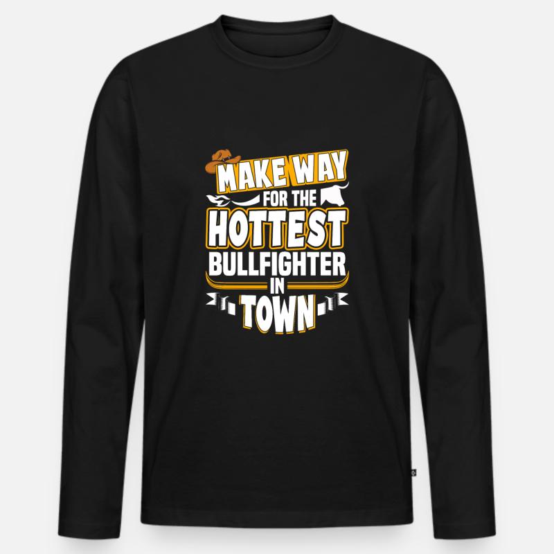 Rodeo - Männer Premium Bio Langarmshirt - Schwarz