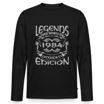 Légendes 1984 - T-shirt manches longues Premium bio Homme - noir - Devant - Nico (187cm)