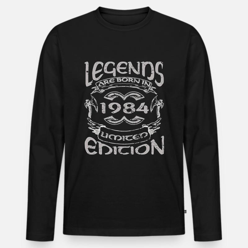 Legends 1984 - Männer Premium Bio Langarmshirt - Schwarz